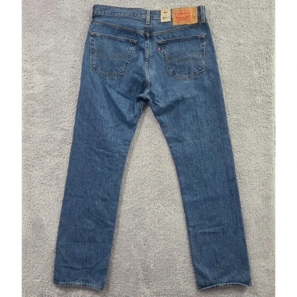 Levis 501 Jeans Men 36x34 Blue Denim Straight Leg Hidden Button Fly Original Fit